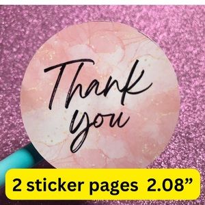 2 pages  thank you stickers size 2.08”
